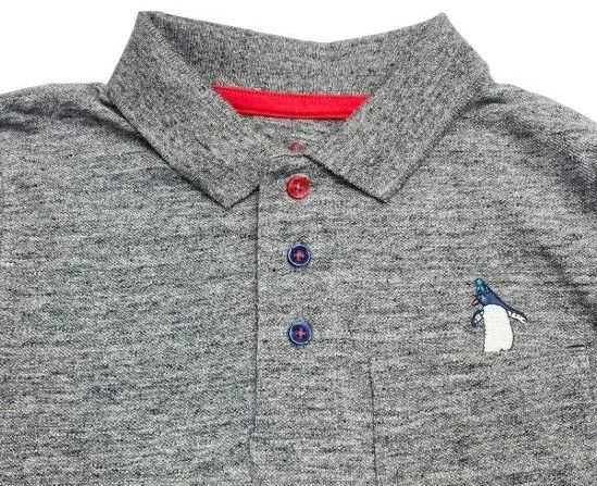 Mini Boden Boy's Long Sleeve Applique Polo Shirt Grey Marl/Penguin obraz 6