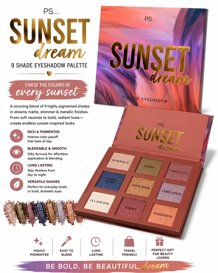 Ps... Sunset Dream 9 Shade Eyeshadow Palette