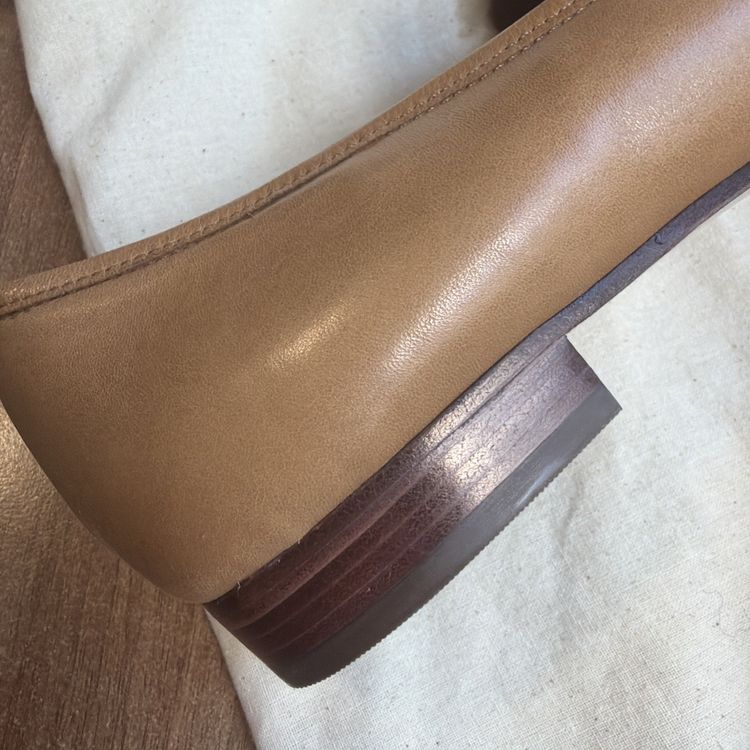 Tory Burch Leather Shearling Jessa Brown Loafers Shoes Horse Bit Uk 8 USA 10.5 image 9