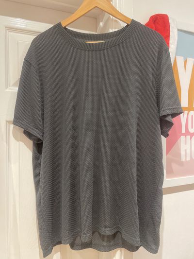 Grey Textured Short Sleeve Shirt
