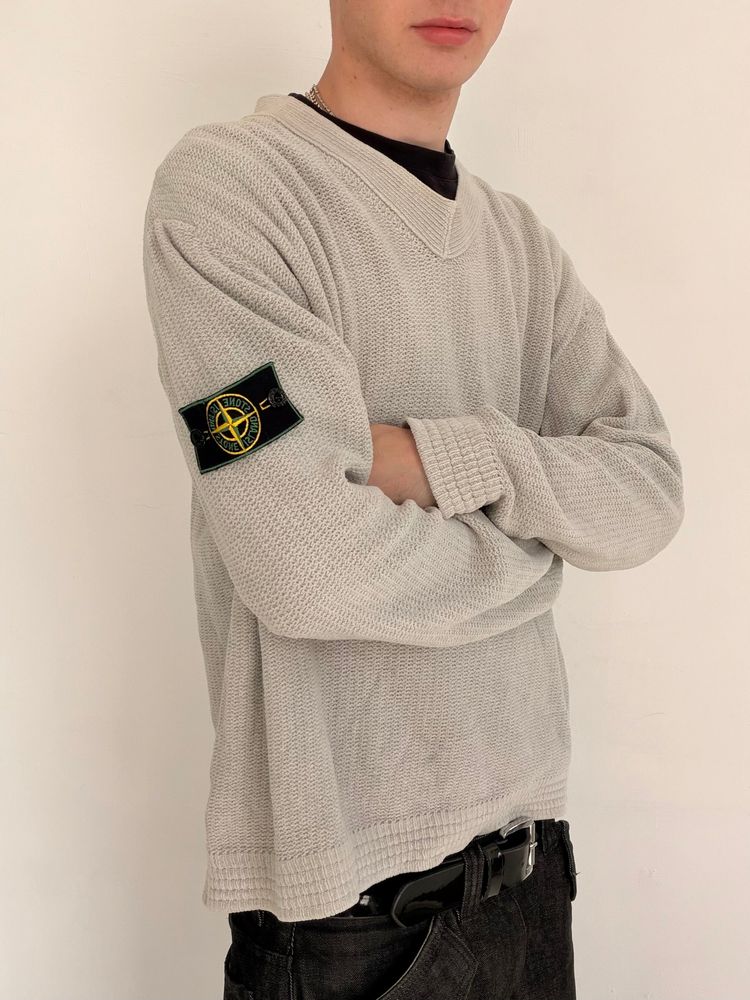 '99 Stone Island Chunky Knit Jumper (L) image 1