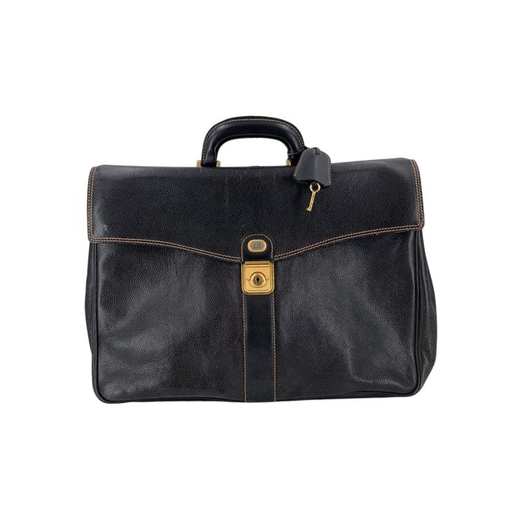 Dunhill Vintage Leather Handbag Briefcase Attache imagen 5