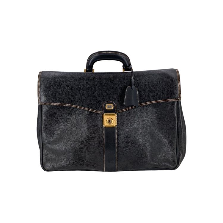 Dunhill Vintage Leather Handbag Briefcase Attache imagen 1