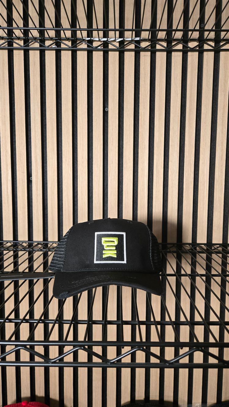 B129 DJK Ninja Box Logo Black/Yellow Cap Brand New