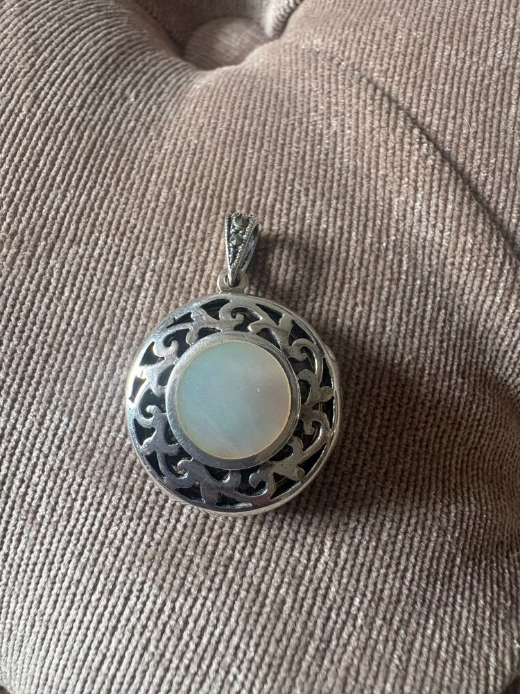 Silver Round Locket Pendant
