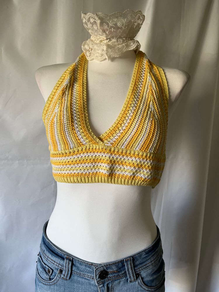 Other Żółty top ibiza summer vibes Crochet Halter Top product image
