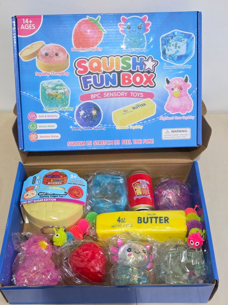 Squish Fun Box 8Pc Sensory Toys