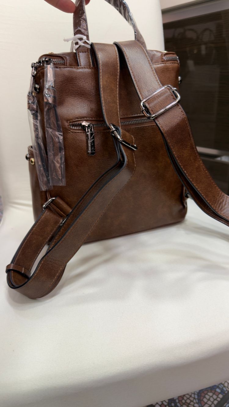 Valentino Creations Brown Studded Backpack image 4