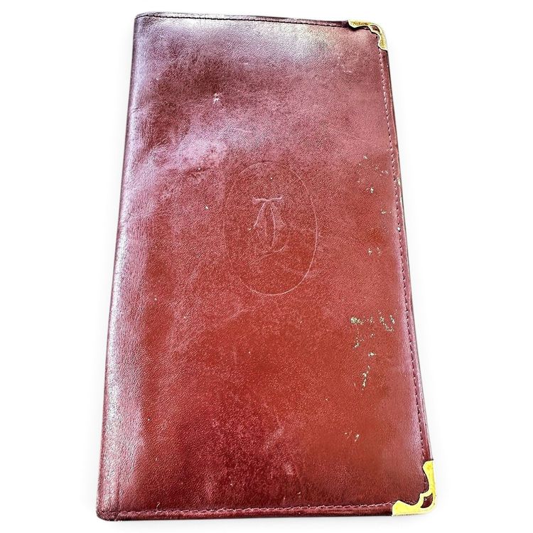 Cartier women's coin purse in burgundy leather image 1