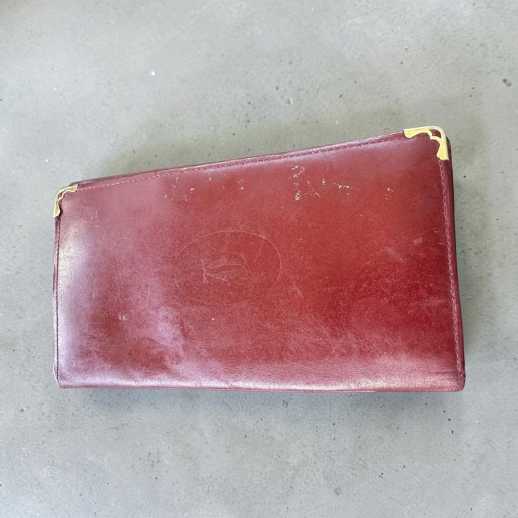 Cartier women's coin purse in burgundy leather image 2