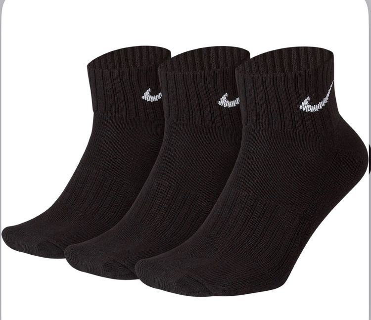 Nike Black Ankle Socks 3-Pack - Large 8-12