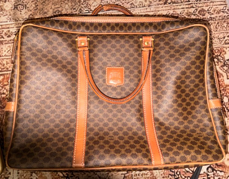 Celine Brown Patterned Leather Briefcase Bag image 1