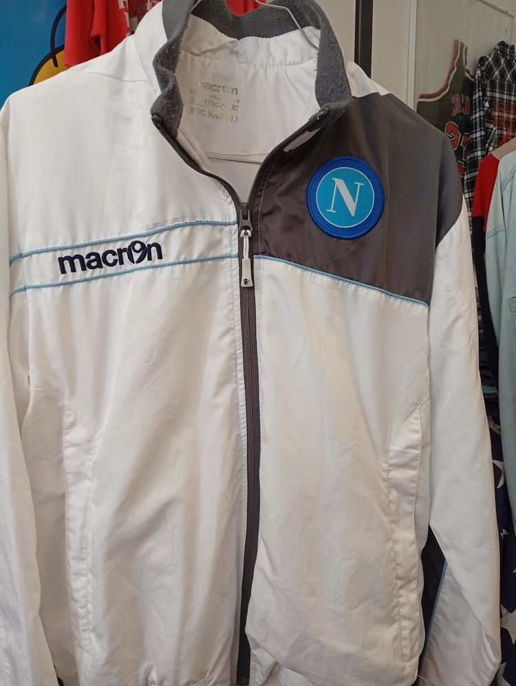 Macron Ssc Napoli White And Gray Jacket