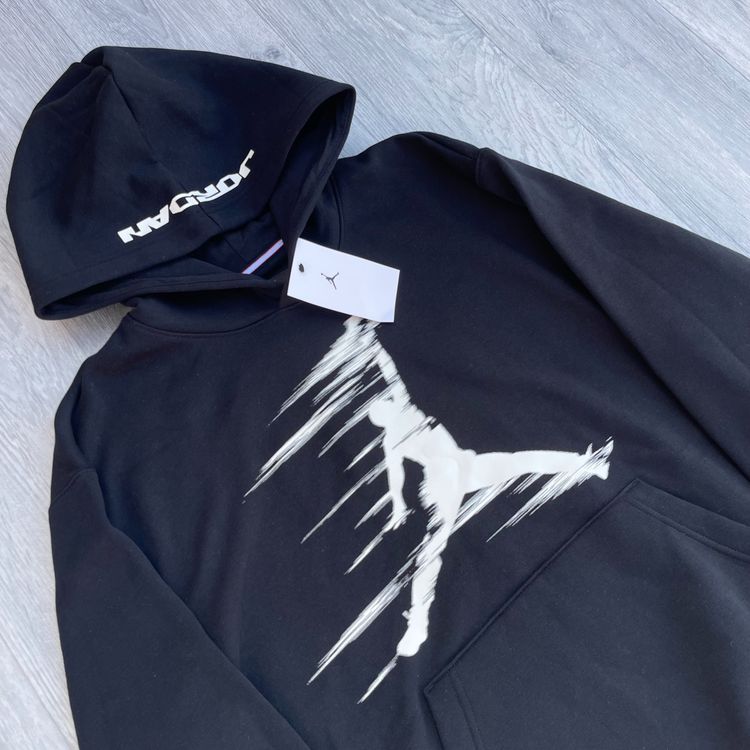 Nike Air Jordan MVP Fleece Tracksuit Hoodie Joggers Sweatpants Set - Black obraz 3