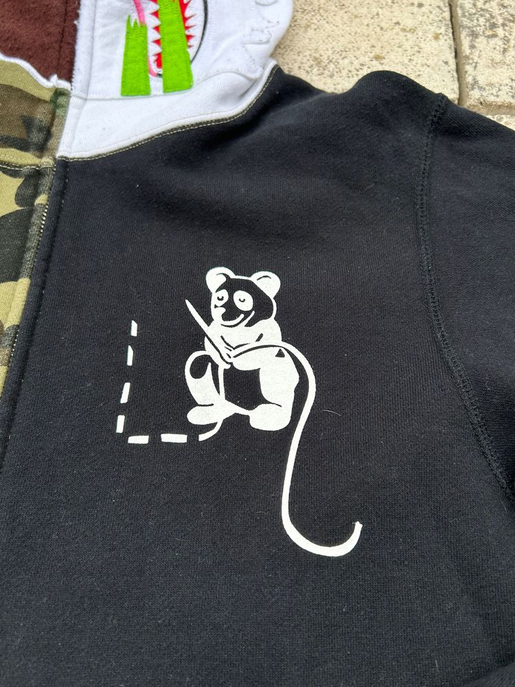 A Bathing Ape 1st Camo Ape Panda Half Zip-Up Hoodie - Size Large image 5