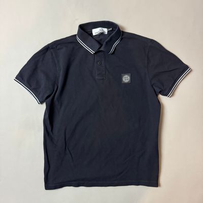 Stone Island Navy Polo Shirt - Large