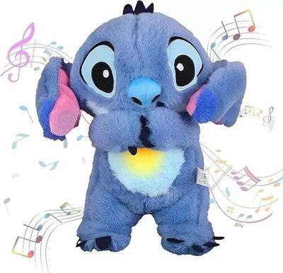 Stitch Breathing Musical Light Up Soothing Doll Sleep Toys Anxiety Relief Soft Plush Toy Gift