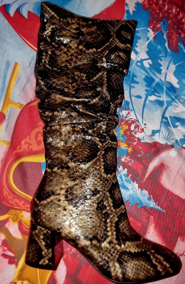 Snake Print Mid-Calf Boots imagen 2