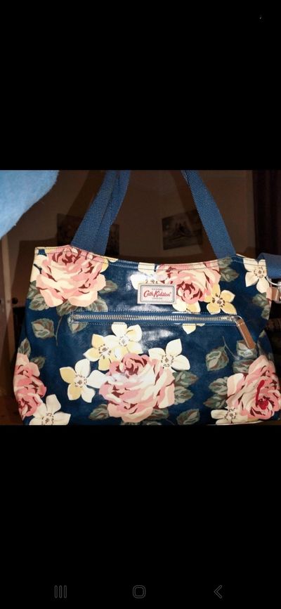 Cath Kidston Blue & Floral Zip Up Shoulder Bag 1