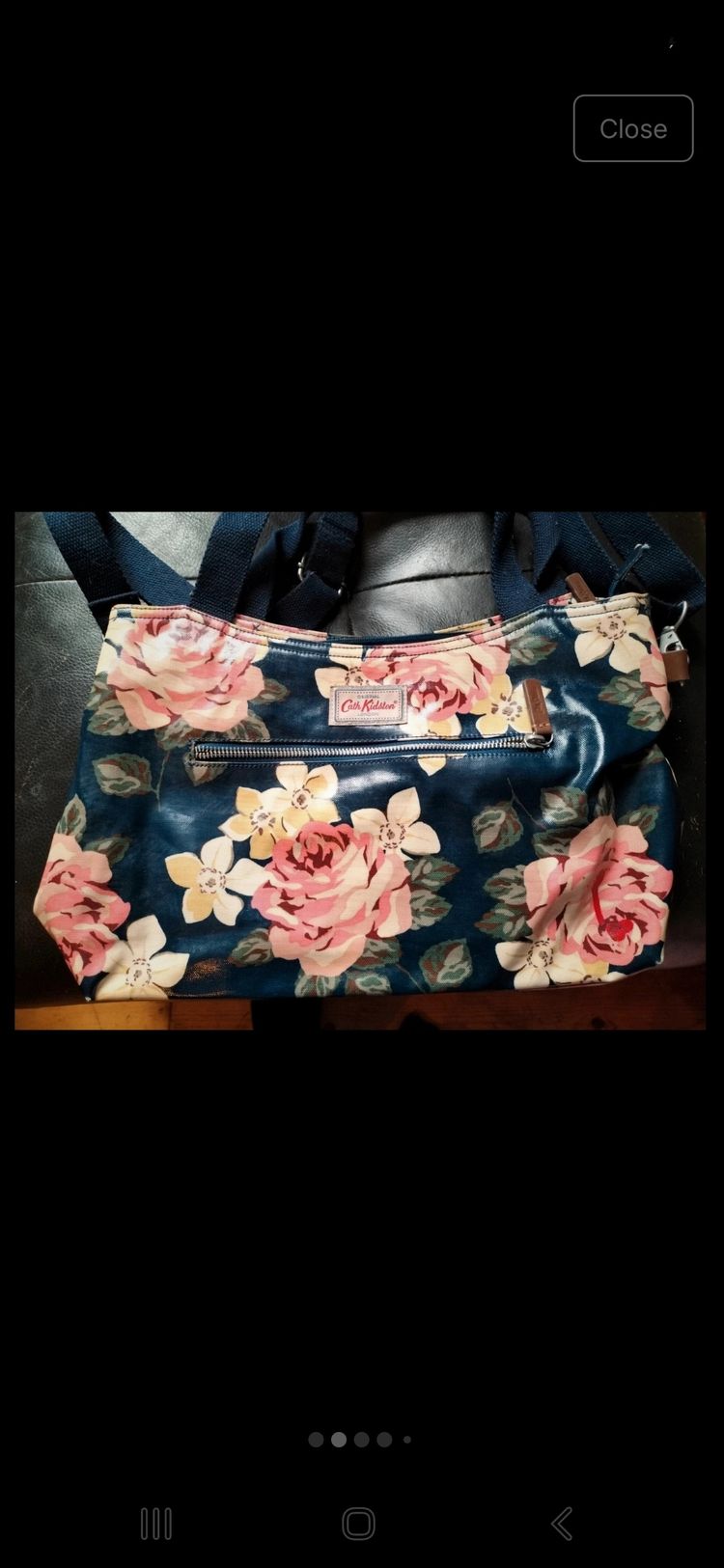 Cath Kidston Blue & Floral Zip Up Shoulder Bag 2