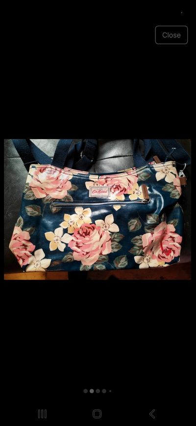 Cath Kidston Blue & Floral Zip Up Shoulder Bag 2