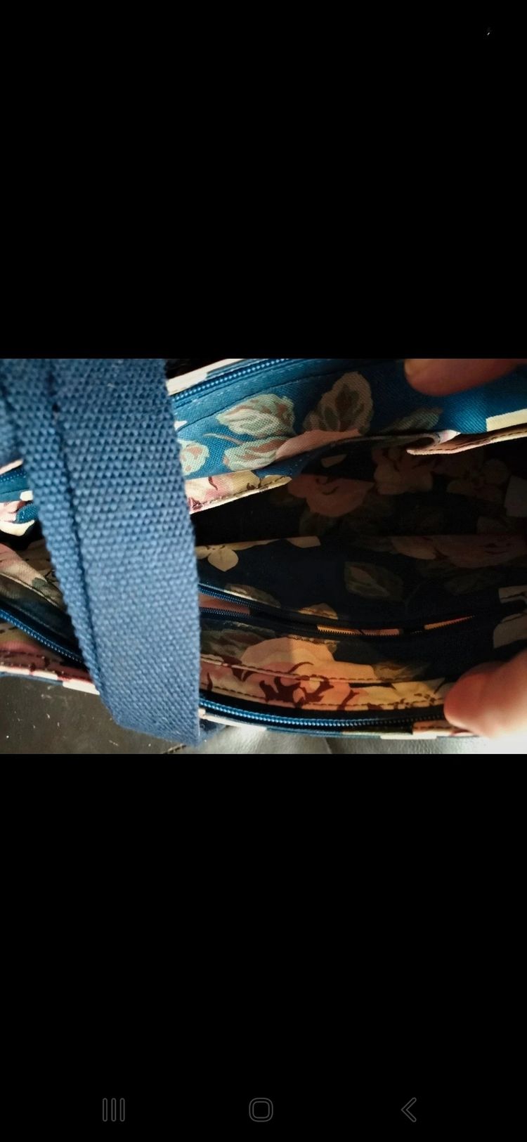 Cath Kidston Blue & Floral Zip Up Shoulder Bag 6
