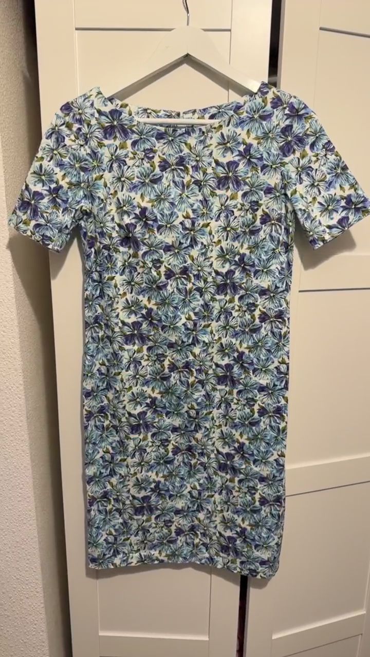 Dress blue floral shift dress handmade imagen 1