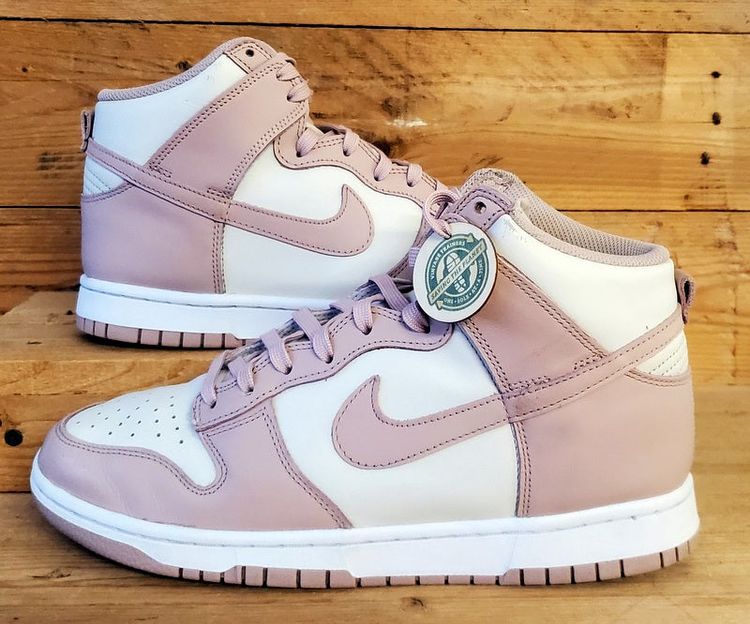 Nike Dunk Mid Leather Trainers UK7/US9.5/EU41 DD1869-003 Pink Oxford/White image 1