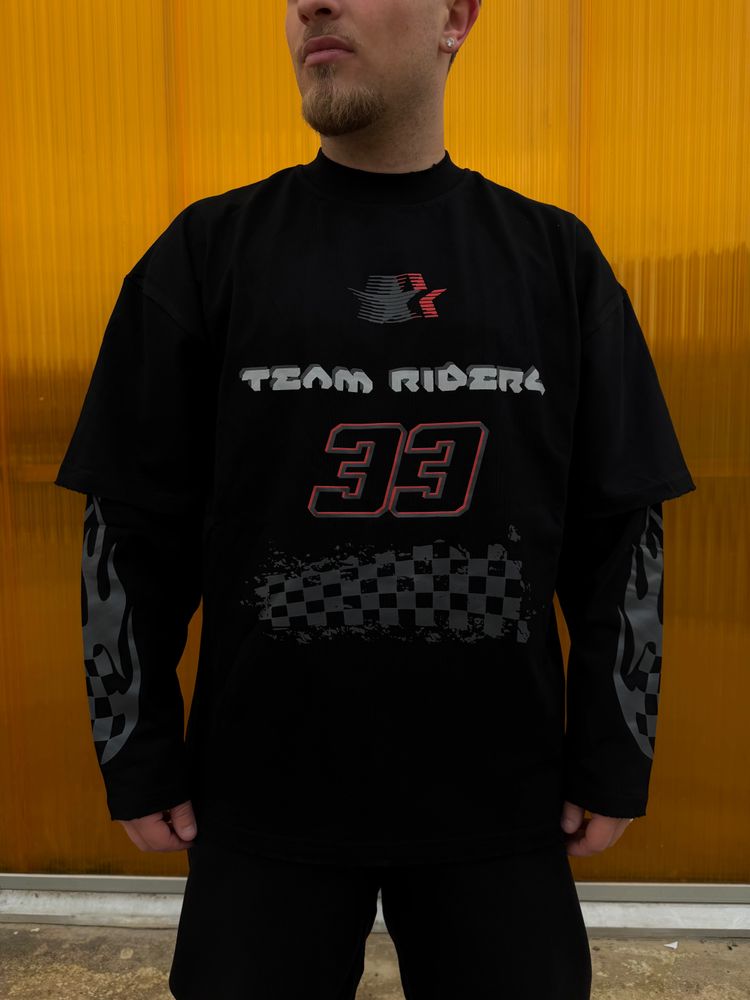 Other Black Layered Long Sleeve T-Shirt With Graphic Print product image