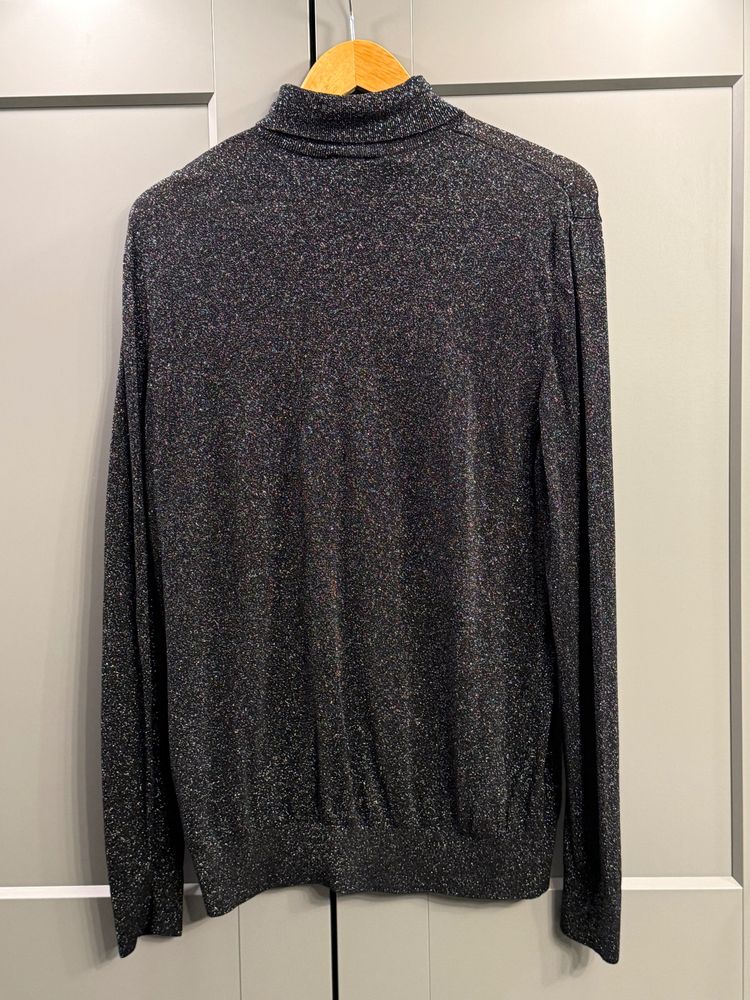 H&M Black Glitter Slim Fit Turtleneck – Size L – USA Import 4