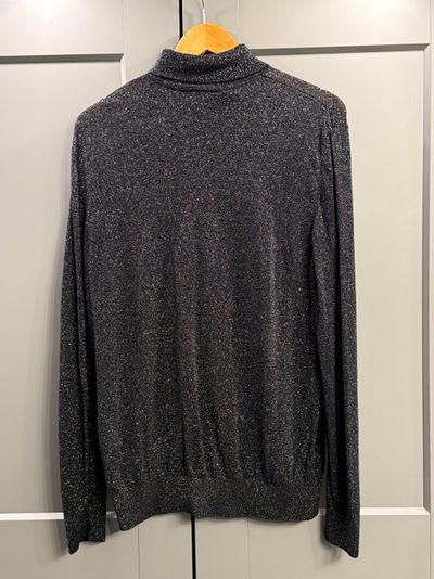 H&M Black Glitter Slim Fit Turtleneck โ Size L โ USA Import 4