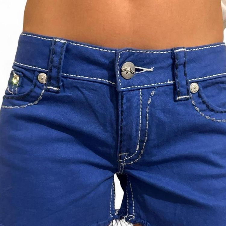 Y2K Miss Me Denim Brand Blue Denim Shorts size M low rise  imagen 5