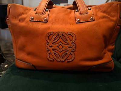 Loewe Orange Leather Tote Bag