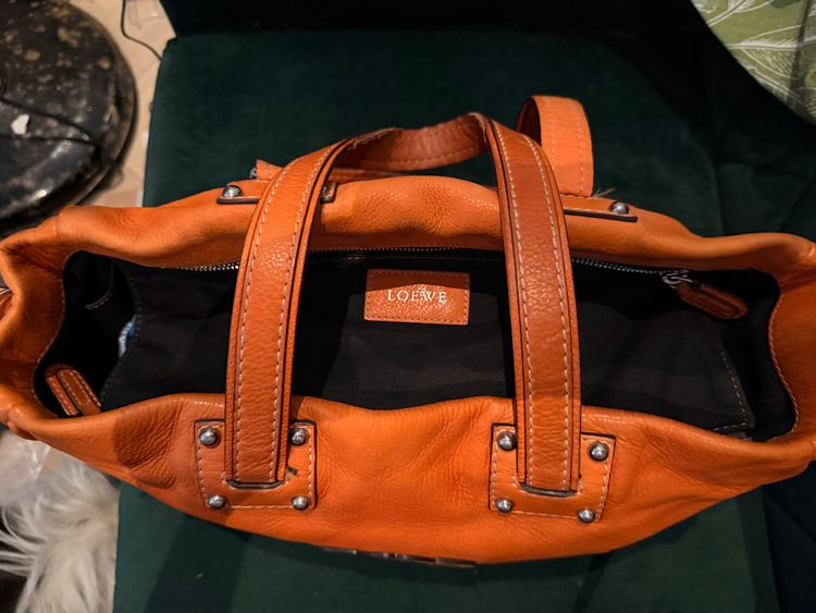 Loewe Orange Leather Tote Bag image 2