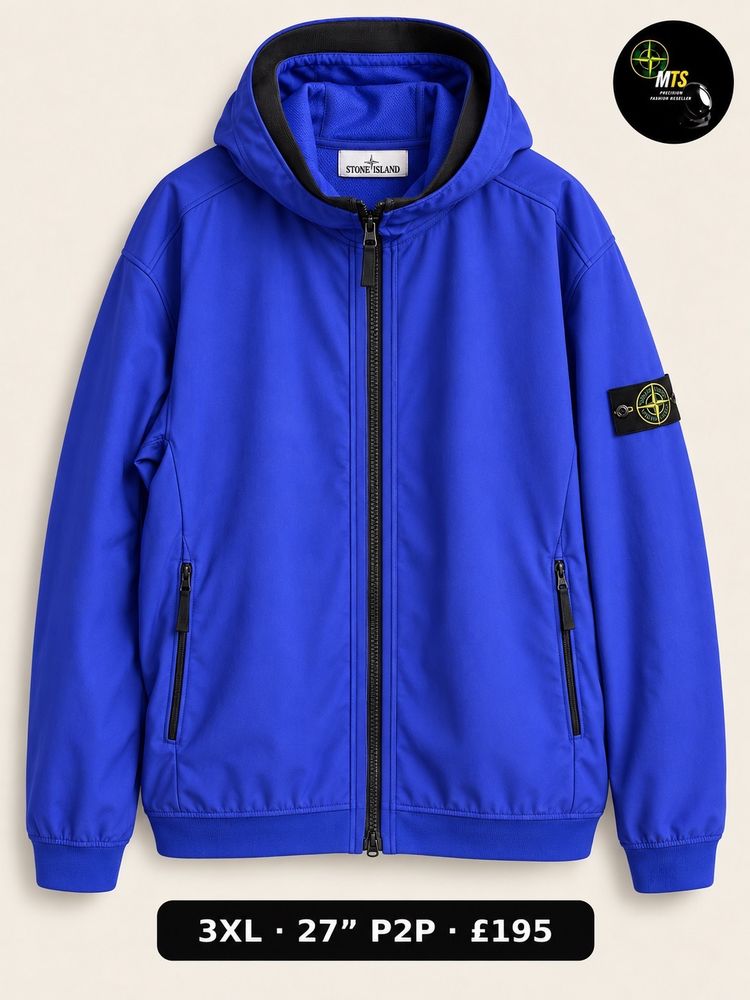 Immagine di 2501 Stone Island Blue Hooded Jacket 27” p2p 1