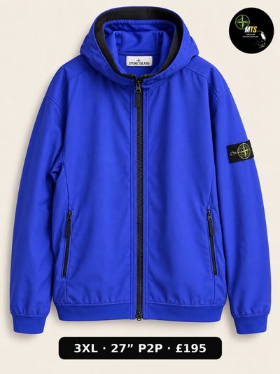 2501 Stone Island Blue Hooded Jacket 27” p2p
