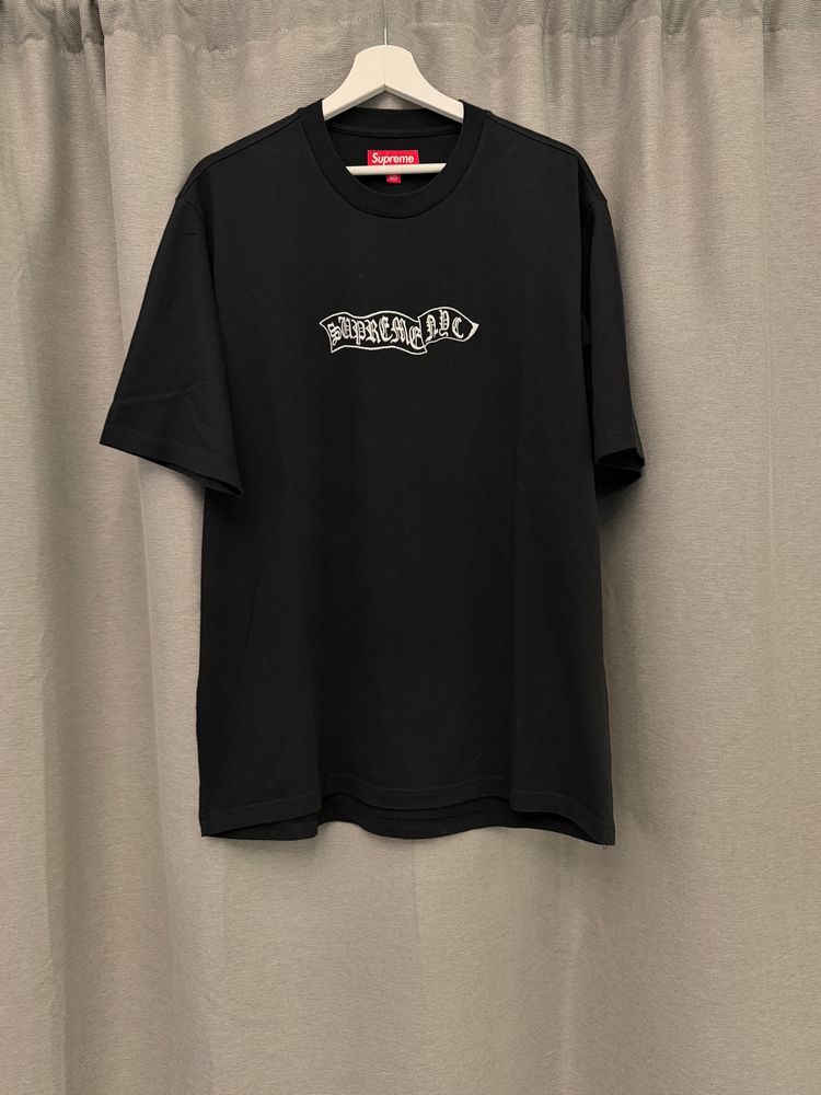 Supreme Black Banner Tee FW23