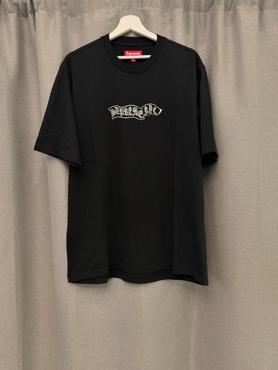 Supreme Black Banner Tee FW23