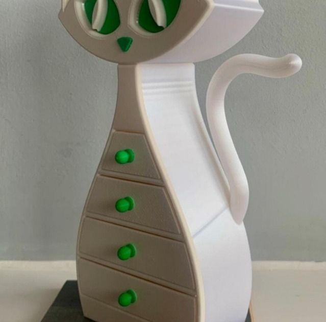 Cat-Shaped Storage Organizer With Drawers image 1