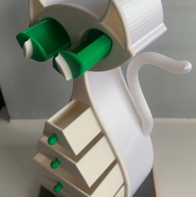 Cat-Shaped Storage Organizer With Drawers obraz 3