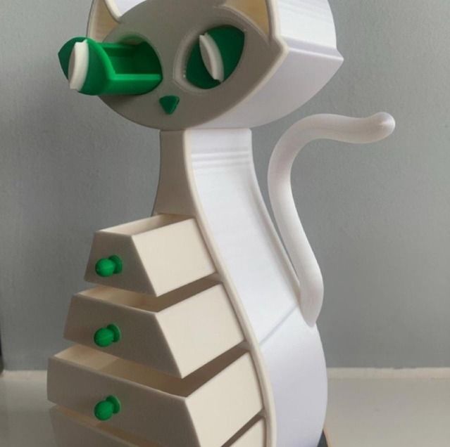 Cat-Shaped Storage Organizer With Drawers obraz 4