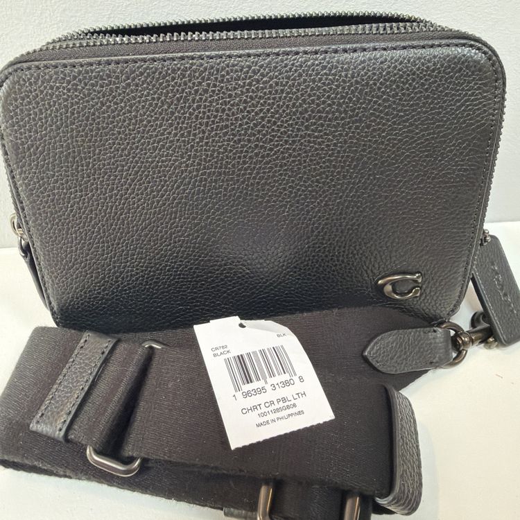Coach Charter Crossbody 19 In Black Pebbled Leather BNWT CR782 Men’s Unisex image 1