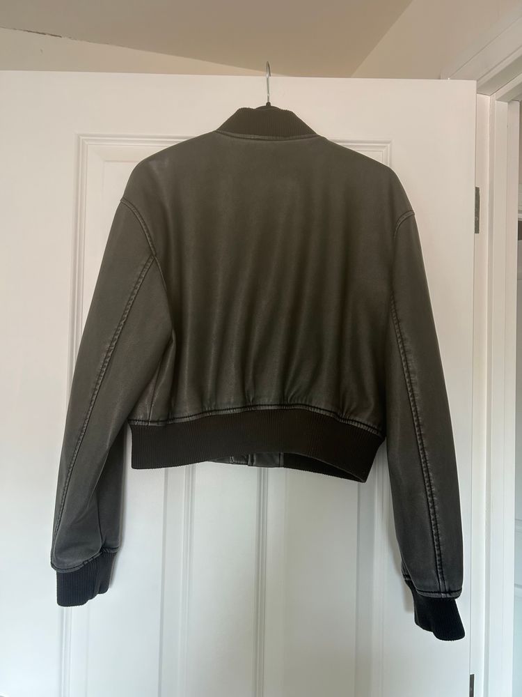 Primark Black Faux Leather Bomber Jacket image 3