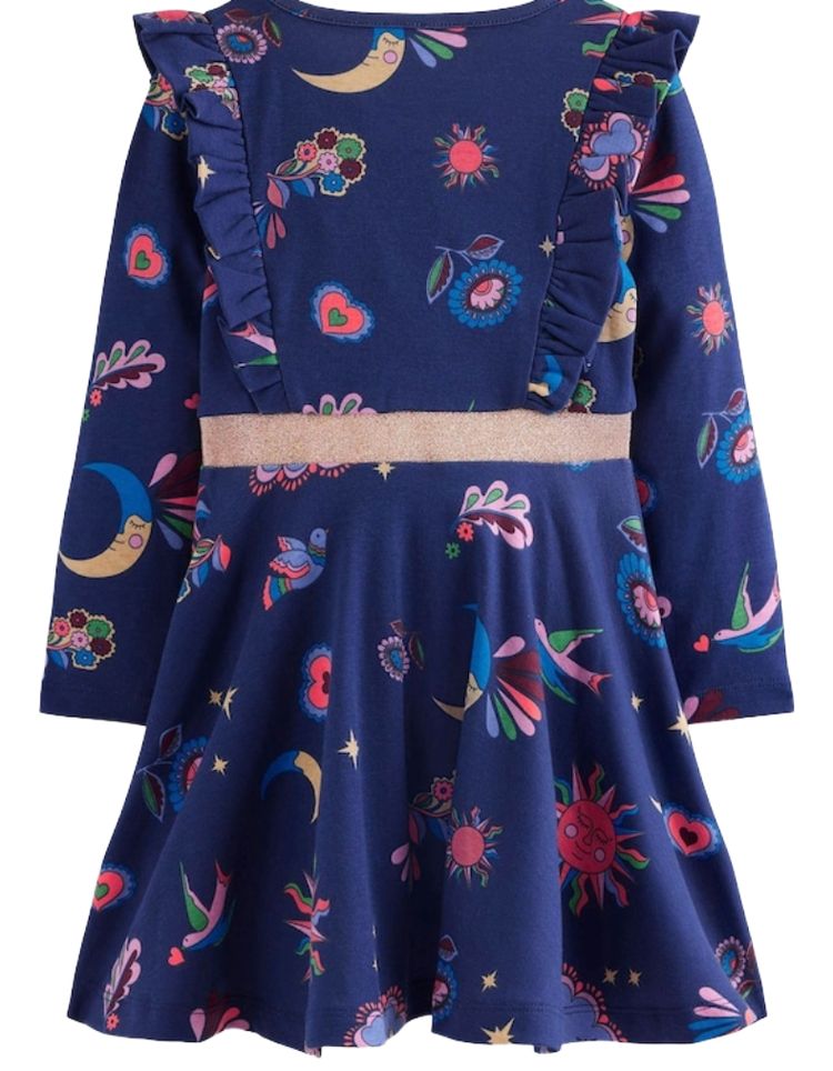 Mini Boden Girls Cora Twirly Jersey Dress In Blue imagen 3
