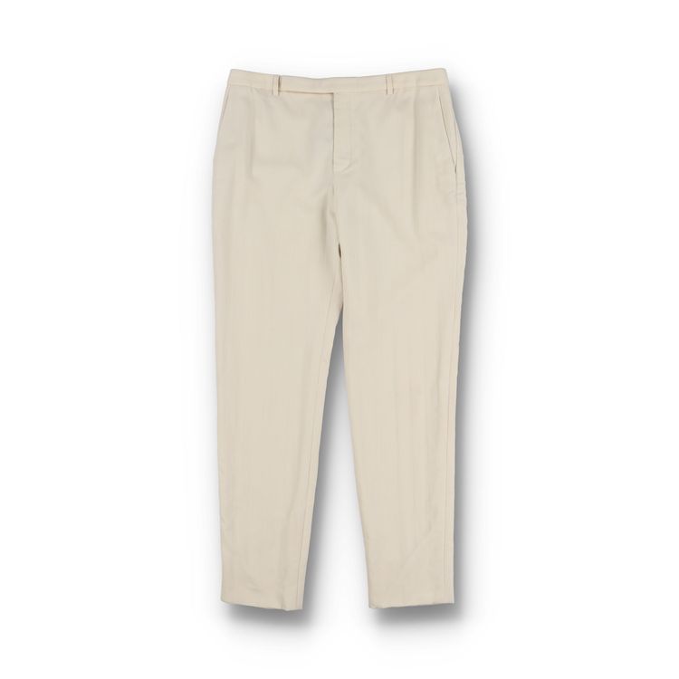 Saint Laurent Paris Craie Satin Stripe Tailored Trousers