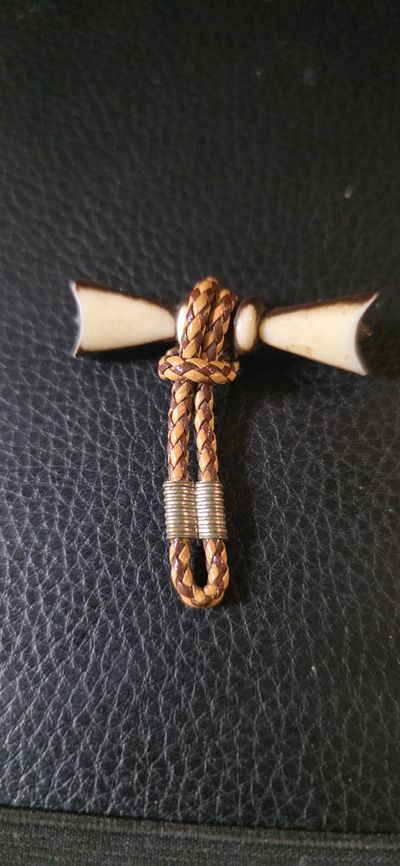 Braided Cord And Bone Toggle Pin