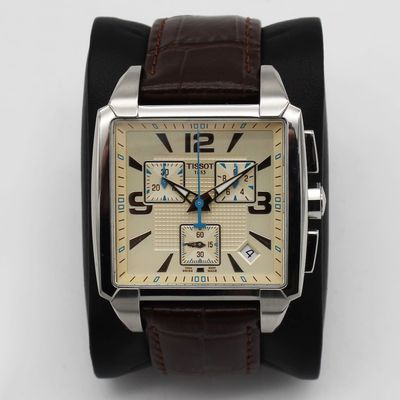 Men's Tissot Quadrato Chronograph Cream Dial Pre-owned T005.517.16.267.00
