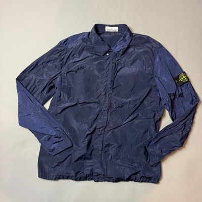 Stone island Navy Blue Nylon Metal Shimmer Overshirt - XXL