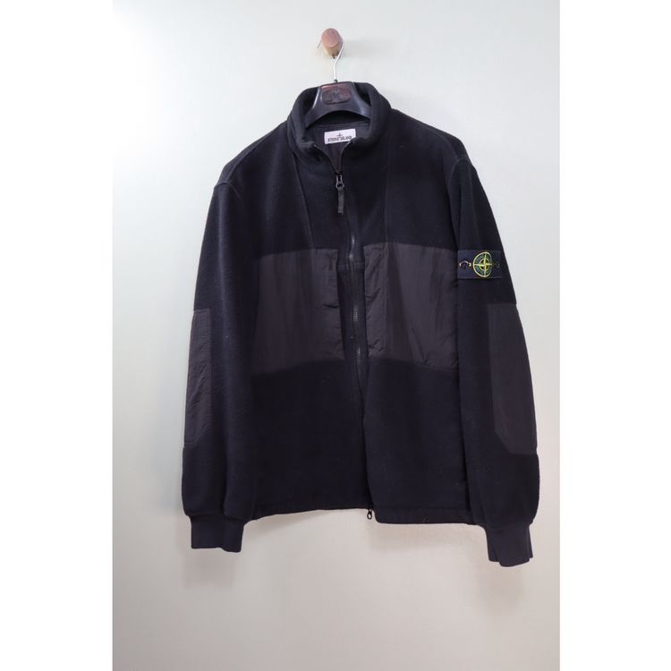 Stone Island Black Cotton Pile with Nylon Jacket