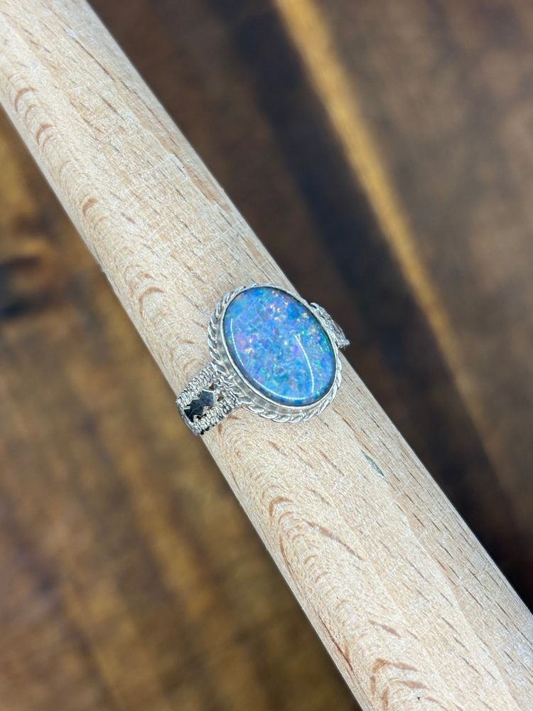 Vintage Opal Statement Ring – Sterling Silver